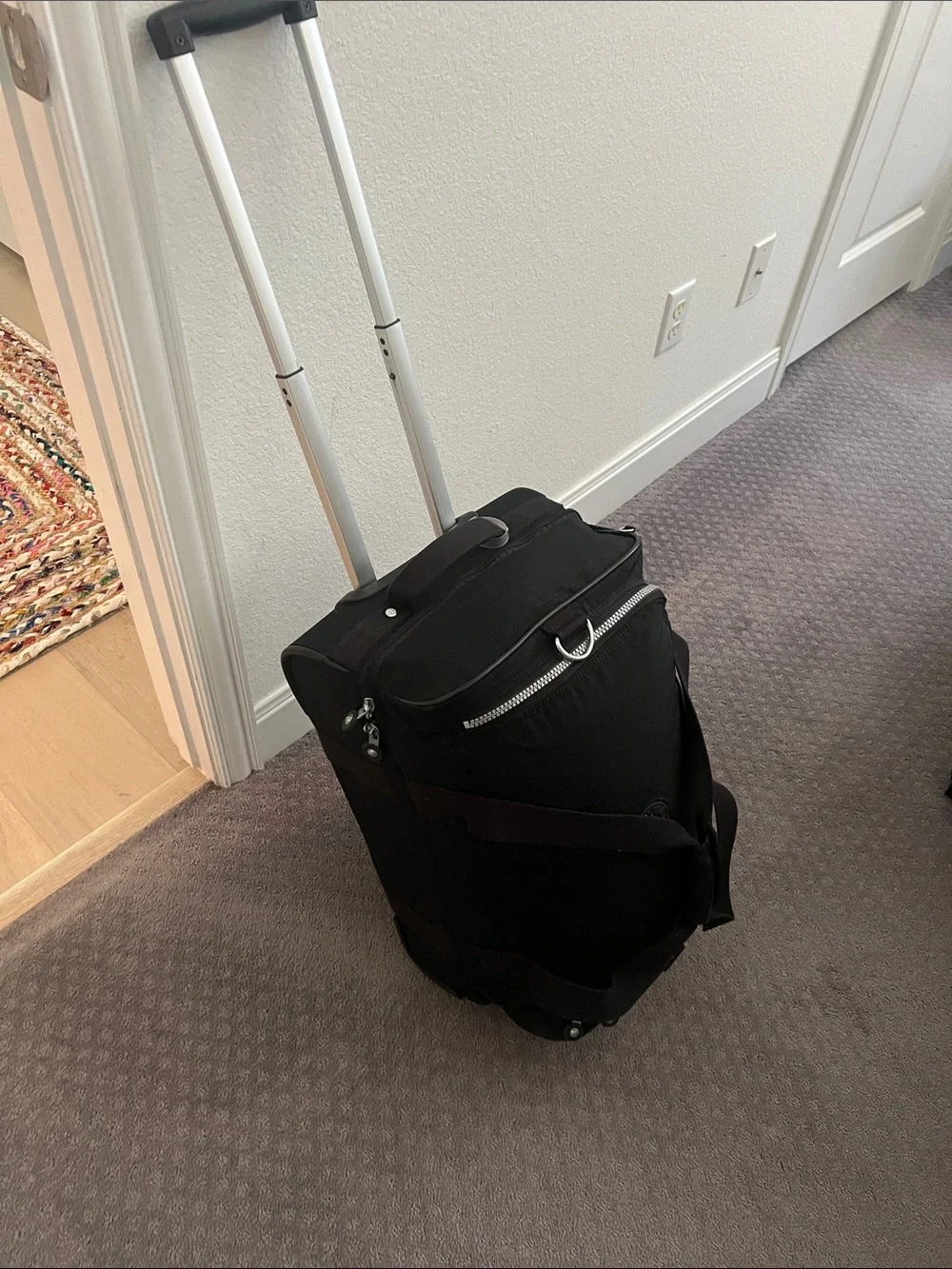 Kipling Classic Black Rolling Travel Duffle Bag -  Carry-On